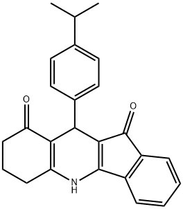 10-[4-(propan-2-yl)phenyl]-6,7,8,10-tetrahydro-5H-indeno[1,2-b]quinoline-9,11-dione Struktur