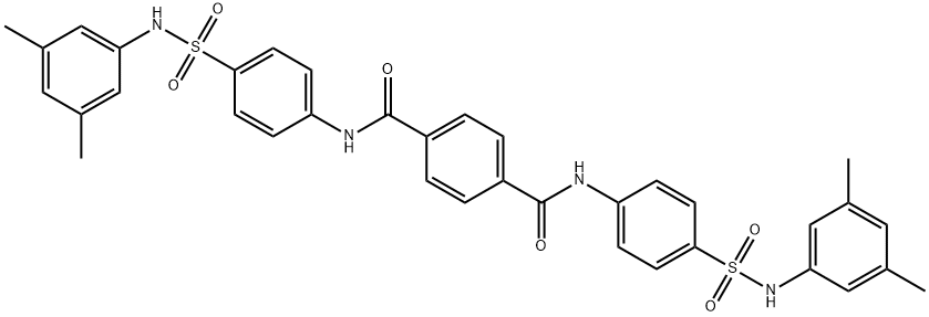 N,N'-bis(4-{[(3,5-dimethylphenyl)amino]sulfonyl}phenyl)terephthalamide Struktur