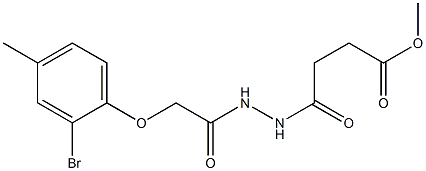 methyl 4-{2-[(2-bromo-4-methylphenoxy)acetyl]hydrazino}-4-oxobutanoate Struktur