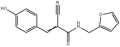 (2E)-2-cyano-N-(furan-2-ylmethyl)-3-(4-hydroxyphenyl)prop-2-enamide Struktur