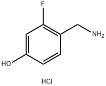 4-(Aminomethyl)-3-fluorophenol hydrochloride Struktur