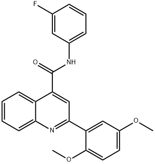 2-(2,5-dimethoxyphenyl)-N-(3-fluorophenyl)-4-quinolinecarboxamide Structure