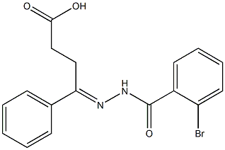 (4E)-4-[(2-bromobenzoyl)hydrazinylidene]-4-phenylbutanoic acid Struktur