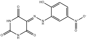 5-[(2-hydroxy-5-nitrophenyl)hydrazono]-2,4,6(1H,3H,5H)-pyrimidinetrione Struktur