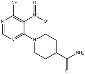 1-(6-amino-5-nitropyrimidin-4-yl)piperidine-4-carboxamide Struktur