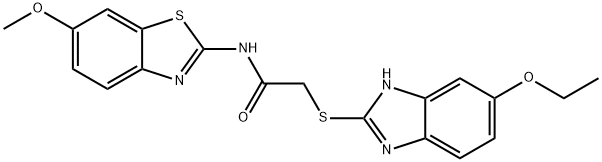 2-[(5-ethoxy-1H-benzimidazol-2-yl)sulfanyl]-N-(6-methoxy-1,3-benzothiazol-2-yl)acetamide Struktur