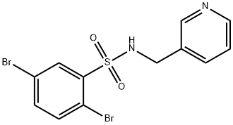 2,5-dibromo-N-(pyridin-3-ylmethyl)benzenesulfonamide Struktur