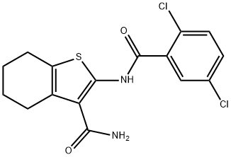 2-(2,5-dichlorobenzamido)-4,5,6,7-tetrahydrobenzo[b]thiophene-3-carboxamide Struktur