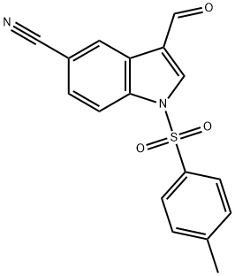 3-formyl-1-tosyl-1H-indole-5-carbonitrile Struktur