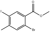 2-Bromo-5-iodo-4-methyl-benzoic acid methyl ester Struktur