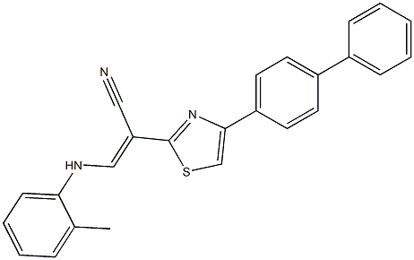 (E)-2-(4-([1,1-biphenyl]-4-yl)thiazol-2-yl)-3-(o-tolylamino)acrylonitrile Struktur