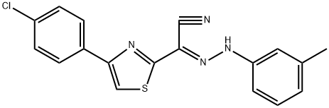 (E)-4-(4-chlorophenyl)-N-(m-tolyl)thiazole-2-carbohydrazonoyl cyanide Struktur