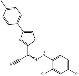 (Z)-N-(2,4-dichlorophenyl)-4-(p-tolyl)thiazole-2-carbohydrazonoyl cyanide Struktur