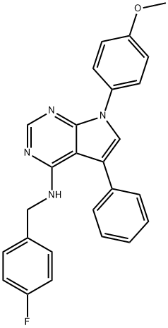 N-(4-fluorobenzyl)-7-(4-methoxyphenyl)-5-phenyl-7H-pyrrolo[2,3-d]pyrimidin-4-amine Struktur