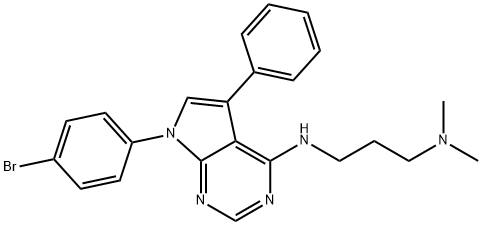 N1-(7-(4-bromophenyl)-5-phenyl-7H-pyrrolo[2,3-d]pyrimidin-4-yl)-N3,N3-dimethylpropane-1,3-diamine Struktur