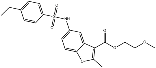 2-methoxyethyl 5-((4-ethylphenyl)sulfonamido)-2-methylbenzofuran-3-carboxylate Struktur