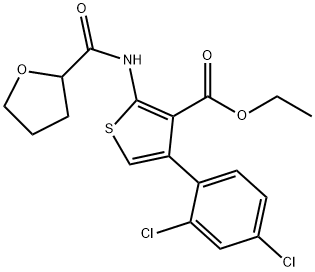 ethyl 4-(2,4-dichlorophenyl)-2-[(tetrahydrofuran-2-ylcarbonyl)amino]thiophene-3-carboxylate Struktur