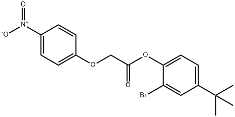 2-bromo-4-tert-butylphenyl (4-nitrophenoxy)acetate Struktur