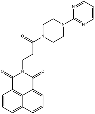 2-(3-oxo-3-(4-(pyrimidin-2-yl)piperazin-1-yl)propyl)-1H-benzo[de]isoquinoline-1,3(2H)-dione Struktur