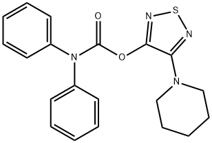 4-(piperidin-1-yl)-1,2,5-thiadiazol-3-yl diphenylcarbamate Struktur