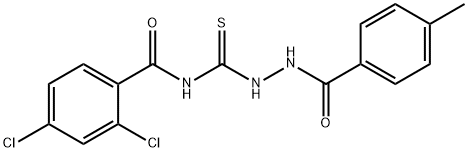 2,4-dichloro-N-{[2-(4-methylbenzoyl)hydrazino]carbonothioyl}benzamide Struktur