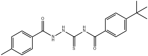 4-tert-butyl-N-{[2-(4-methylbenzoyl)hydrazino]carbonothioyl}benzamide Struktur