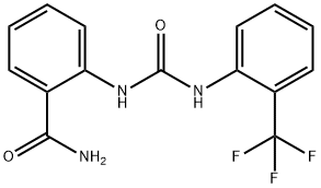 2-[[2-(trifluoromethyl)phenyl]carbamoylamino]benzamide Struktur