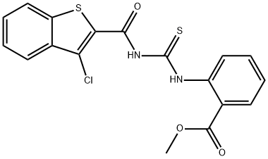 methyl 2-[({[(3-chloro-1-benzothien-2-yl)carbonyl]amino}carbonothioyl)amino]benzoate Struktur