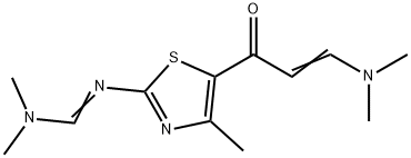 N-{5-[(2E)-3-(dimethylamino)-2-propenoyl]-4-methyl-1,3-thiazol-2-yl}-N,N-dimethylimidoformamide Struktur