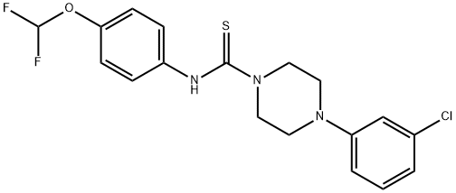 4-(3-chlorophenyl)-N-(4-(difluoromethoxy)phenyl)piperazine-1-carbothioamide Struktur