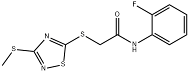 N-(2-fluorophenyl)-2-{[3-(methylsulfanyl)-1,2,4-thiadiazol-5-yl]sulfanyl}acetamide Struktur