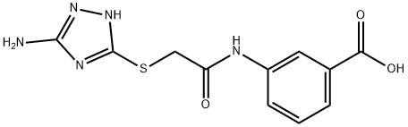 3-[[2-[(5-amino-1H-1,2,4-triazol-3-yl)sulfanyl]acetyl]amino]benzoic acid Struktur