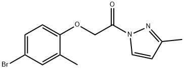 1-[(4-bromo-2-methylphenoxy)acetyl]-3-methyl-1H-pyrazole Struktur