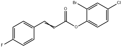 2-bromo-4-chlorophenyl 3-(4-fluorophenyl)acrylate Struktur