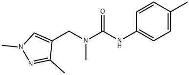 1-[(1,3-dimethylpyrazol-4-yl)methyl]-1-methyl-3-(4-methylphenyl)urea Struktur