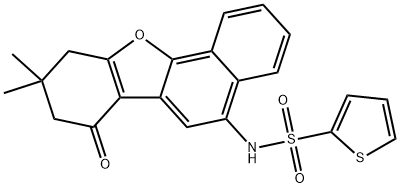 N-(9,9-dimethyl-7-oxo-7,8,9,10-tetrahydronaphtho[1,2-b]benzofuran-5-yl)thiophene-2-sulfonamide Struktur