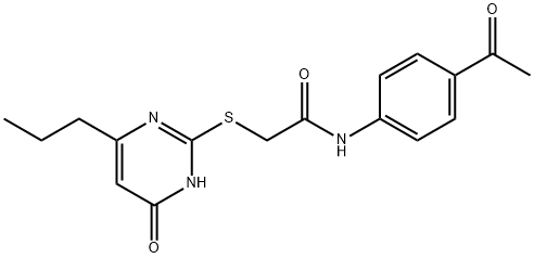 N-(4-acetylphenyl)-2-[(4-oxo-6-propyl-1H-pyrimidin-2-yl)sulfanyl]acetamide Struktur