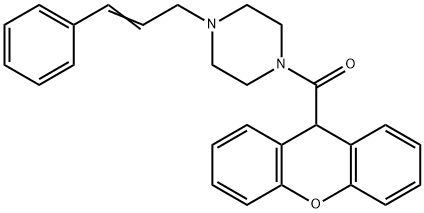 [4-[(E)-3-phenylprop-2-enyl]piperazin-1-yl]-(9H-xanthen-9-yl)methanone Struktur