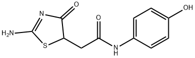 N-(4-hydroxyphenyl)-2-(2-imino-4-oxothiazolidin-5-yl)acetamide Struktur