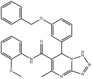 7-(3-(benzyloxy)phenyl)-N-(2-methoxyphenyl)-5-methyl-4,7-dihydrotetrazolo[1,5-a]pyrimidine-6-carboxamide Struktur