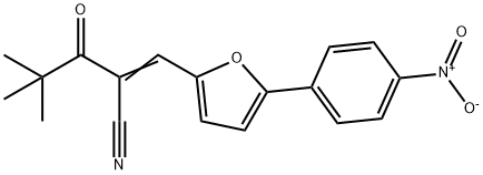 4,4-Dimethyl-2-[5-(4-nitro-phenyl)-furan-2-ylmethylene]-3-oxo-pentanenitrile Struktur