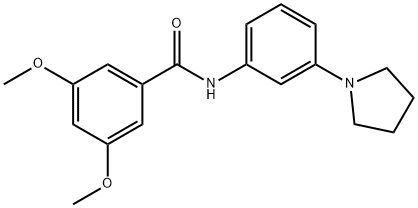 3,5-dimethoxy-N-[3-(pyrrolidin-1-yl)phenyl]benzamide Struktur