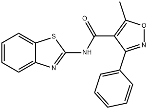 N-(1,3-benzothiazol-2-yl)-5-methyl-3-phenyl-1,2-oxazole-4-carboxamide Struktur