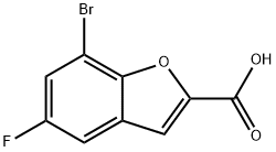 7-BROMO-5-FLUOROBENZOFURAN-2-CARBOXYLIC ACID Struktur