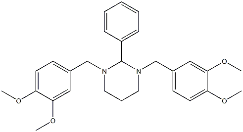 Pyrimidine,1,3-bis[(3,4-dimethoxyphenyl)methyl]hexahydro-2-phenyl- Struktur