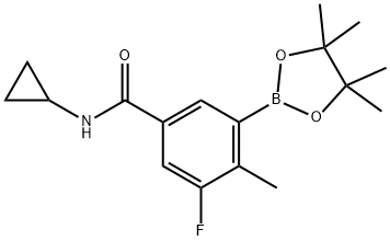 (5-(CYCLOPROPYLCARBAMOYL)-3-FLUORO-2-METHYLPHENYL)BORONIC ACID PINACOL ESTER Struktur