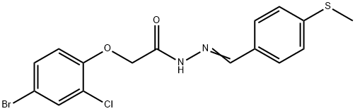 2-(4-bromo-2-chlorophenoxy)-N'-[4-(methylsulfanyl)benzylidene]acetohydrazide Struktur