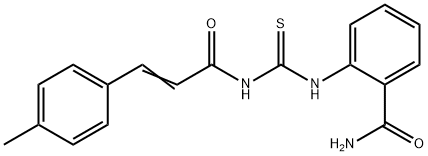 2-[({[3-(4-methylphenyl)acryloyl]amino}carbonothioyl)amino]benzamide Struktur