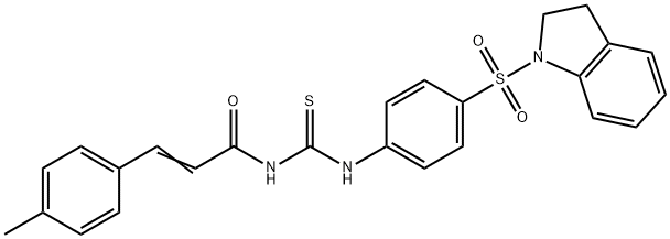 N-({[4-(2,3-dihydro-1H-indol-1-ylsulfonyl)phenyl]amino}carbonothioyl)-3-(4-methylphenyl)acrylamide Struktur