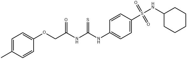 N-[({4-[(cyclohexylamino)sulfonyl]phenyl}amino)carbonothioyl]-2-(4-methylphenoxy)acetamide Struktur